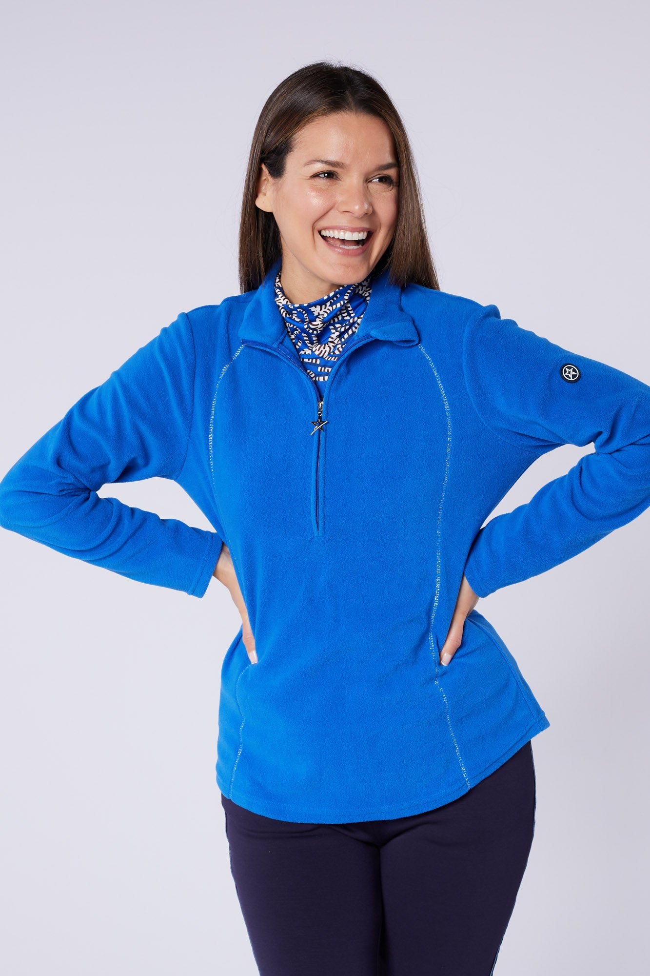 Frankie Lightweight 1/4 Zip Fleece Dazzling Blue