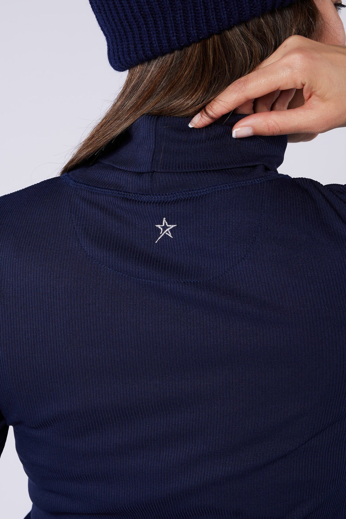 Nia Ribbed Roll Neck True Navy