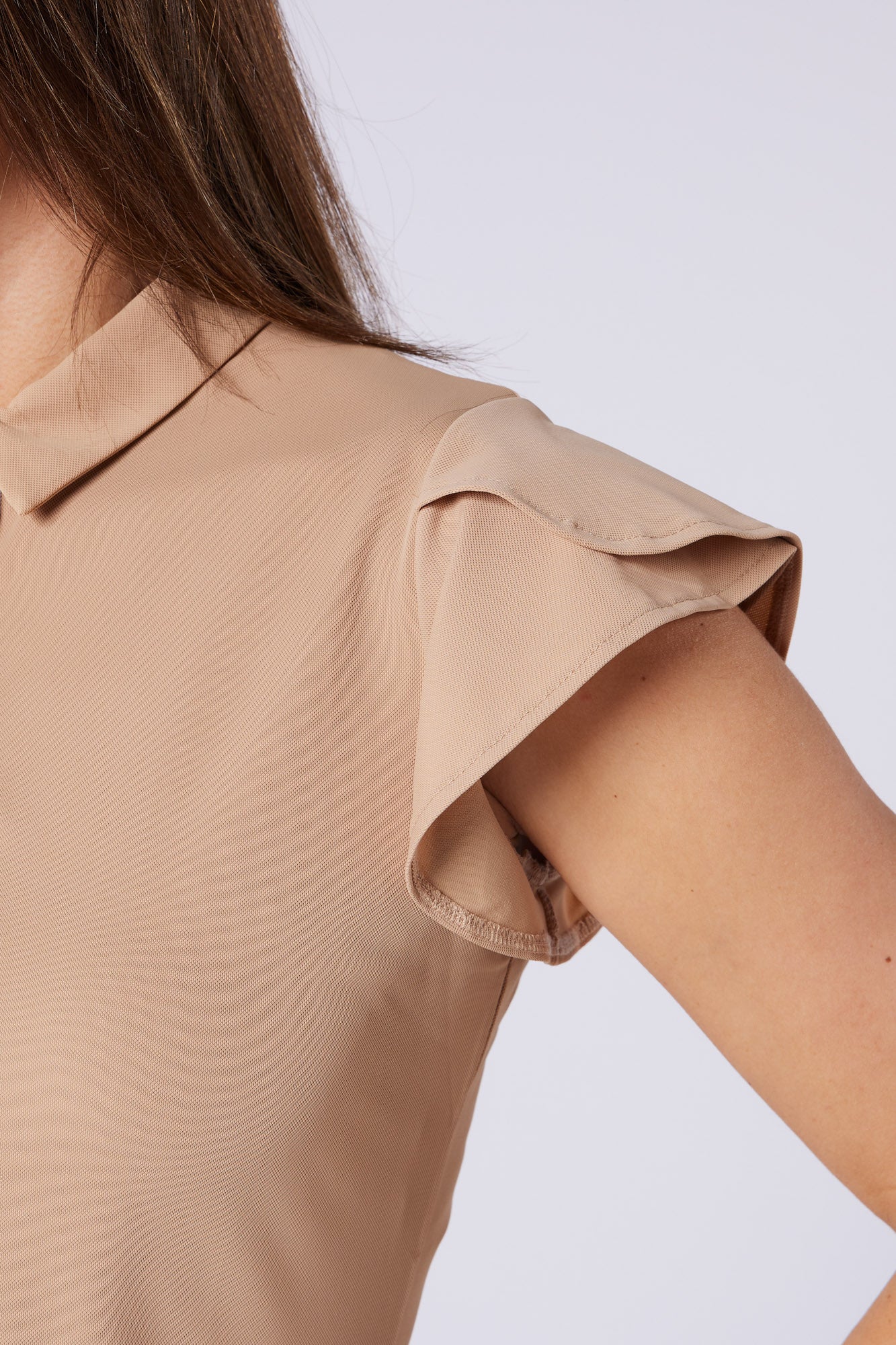 Breeze Fluted Cap Sleeve Caramel Latte