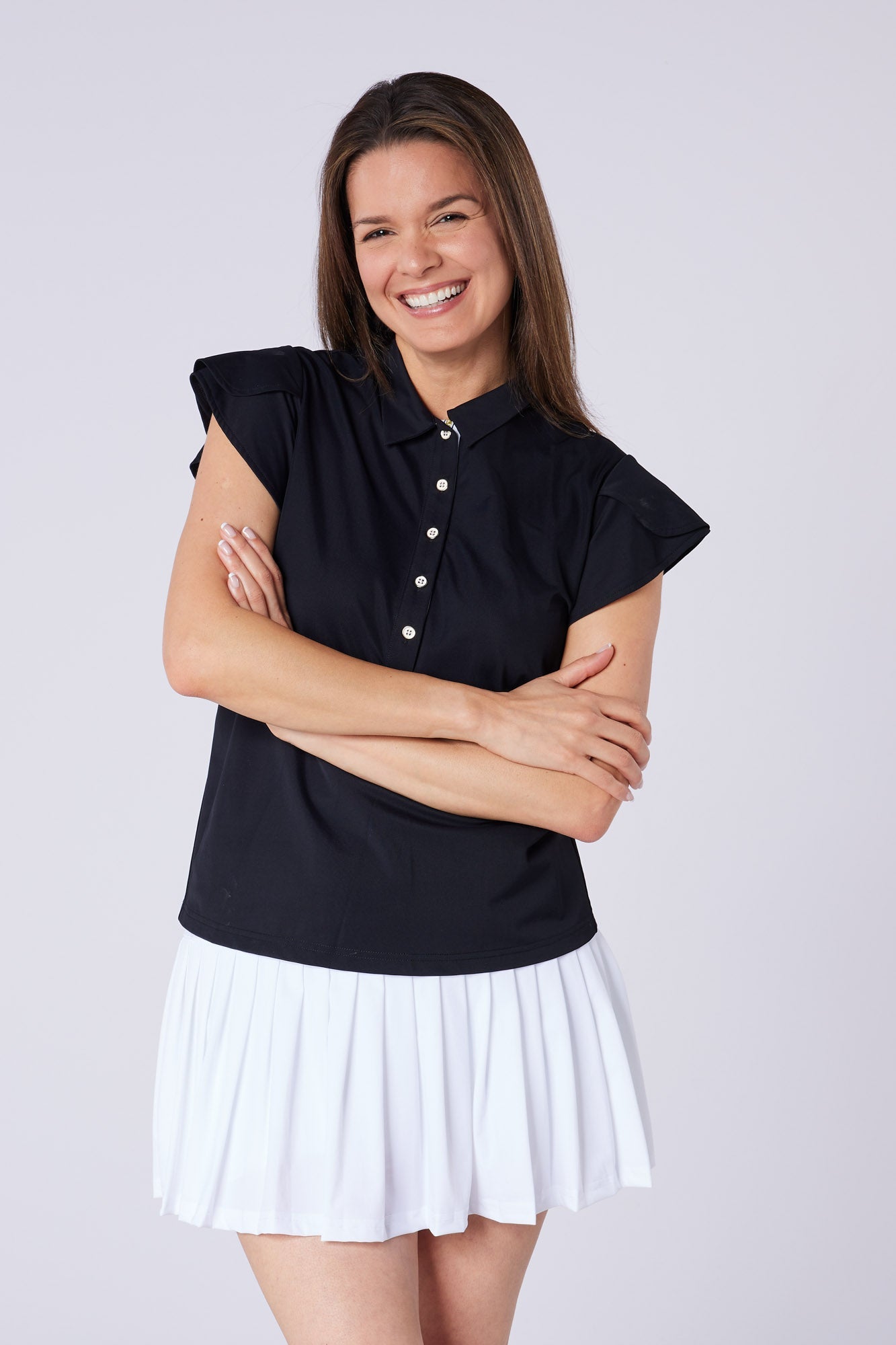 Breeze Fluted Cap Sleeve Pitch Black