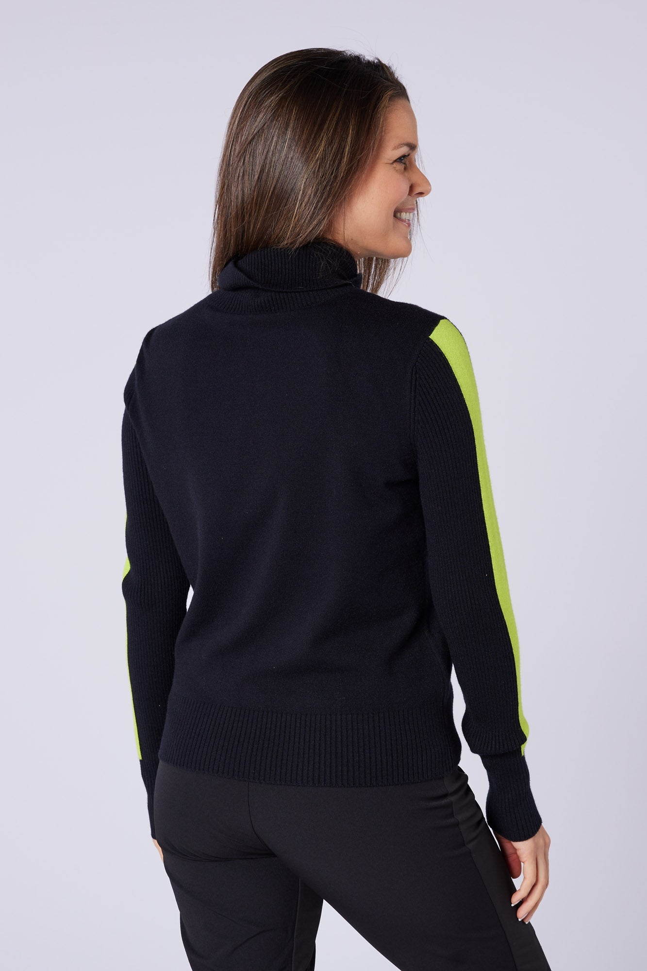 Sabrina Sweater Black & Lynx Lime