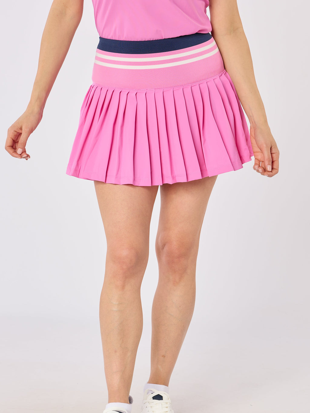 Molly Stripe Elite Pleated Skort Super Pink & White