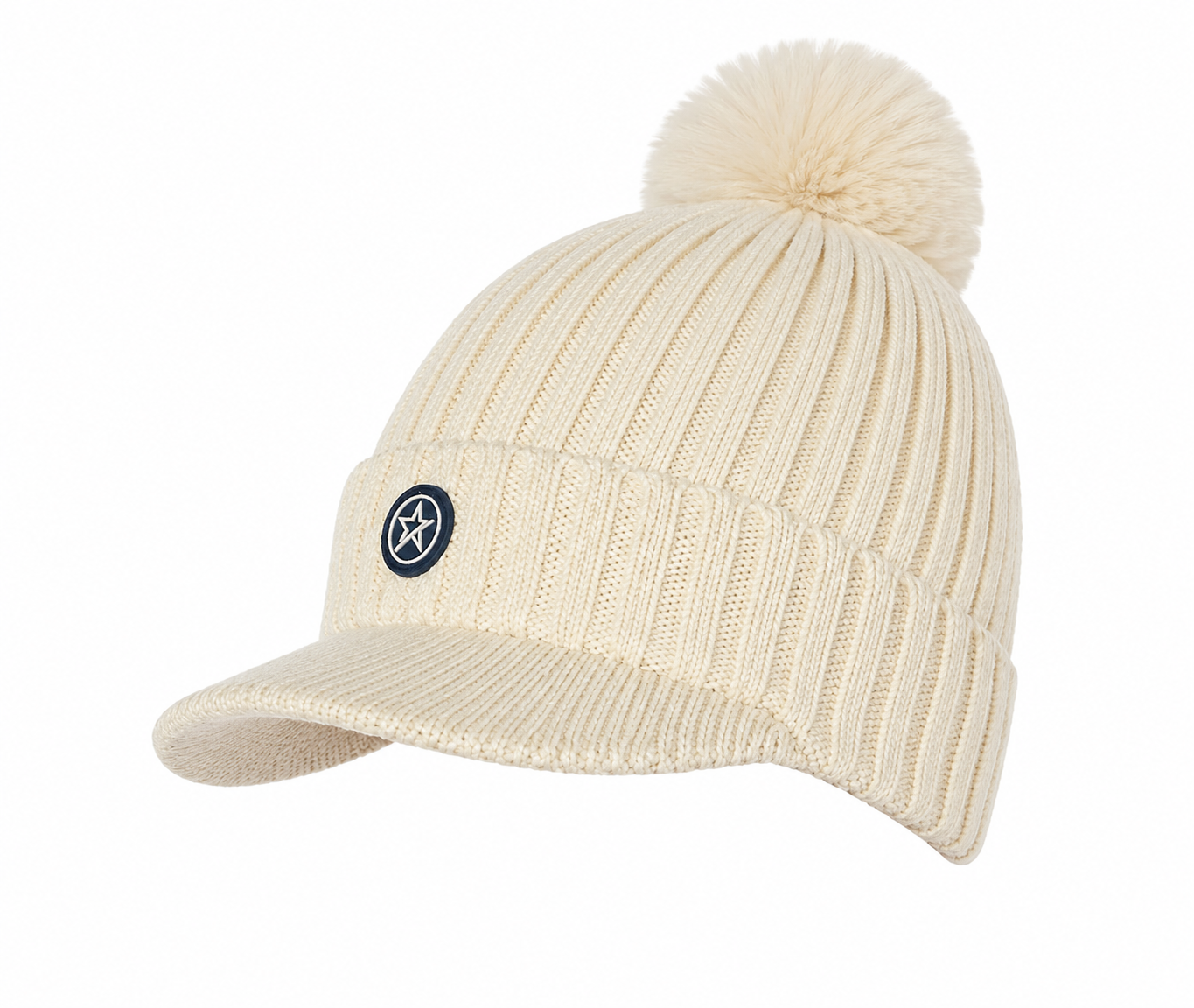 Polly Peak Bobble Hat Winter White