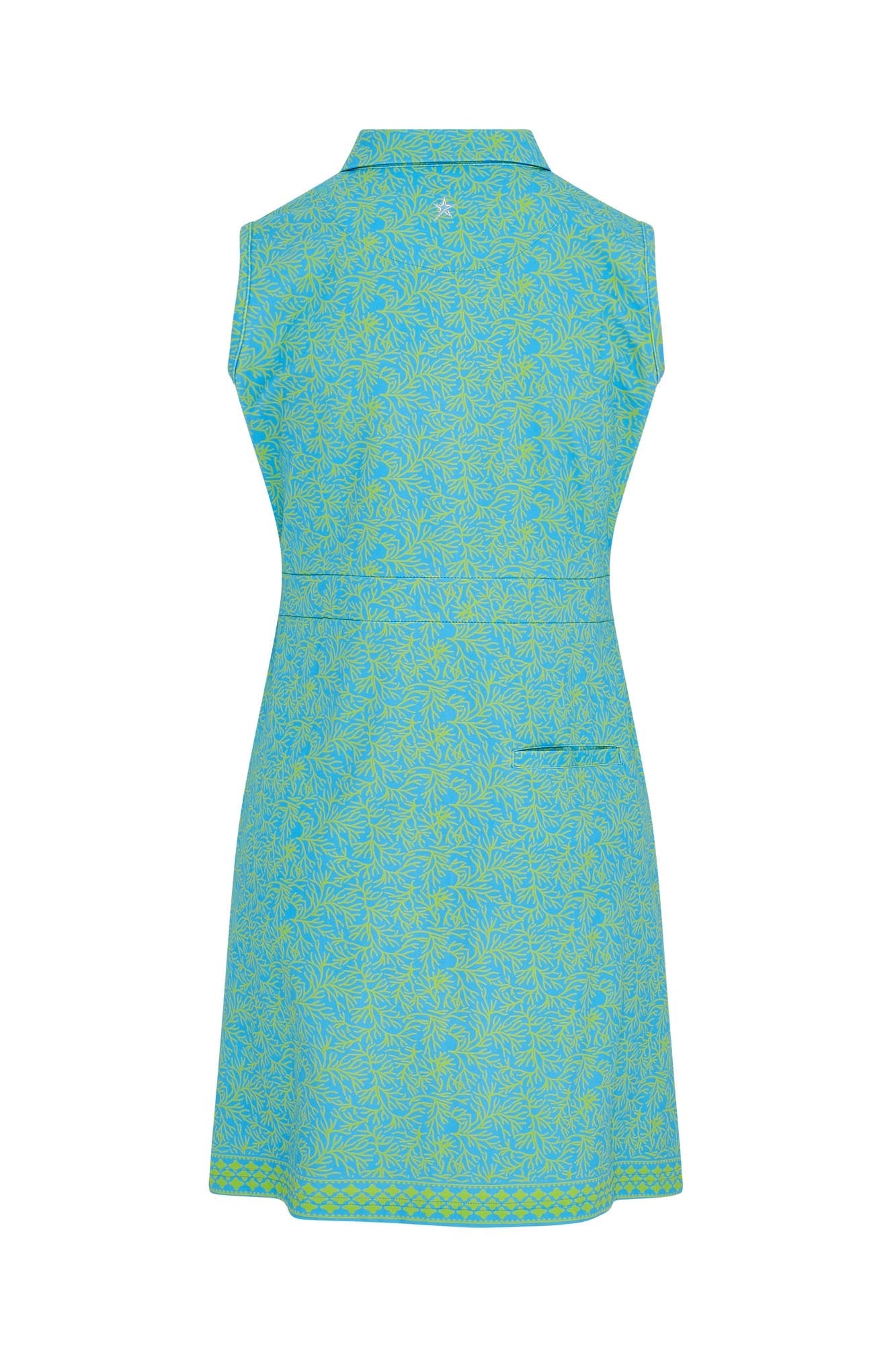 Azure Sleeveless Pattern Dress Ocean Bloom