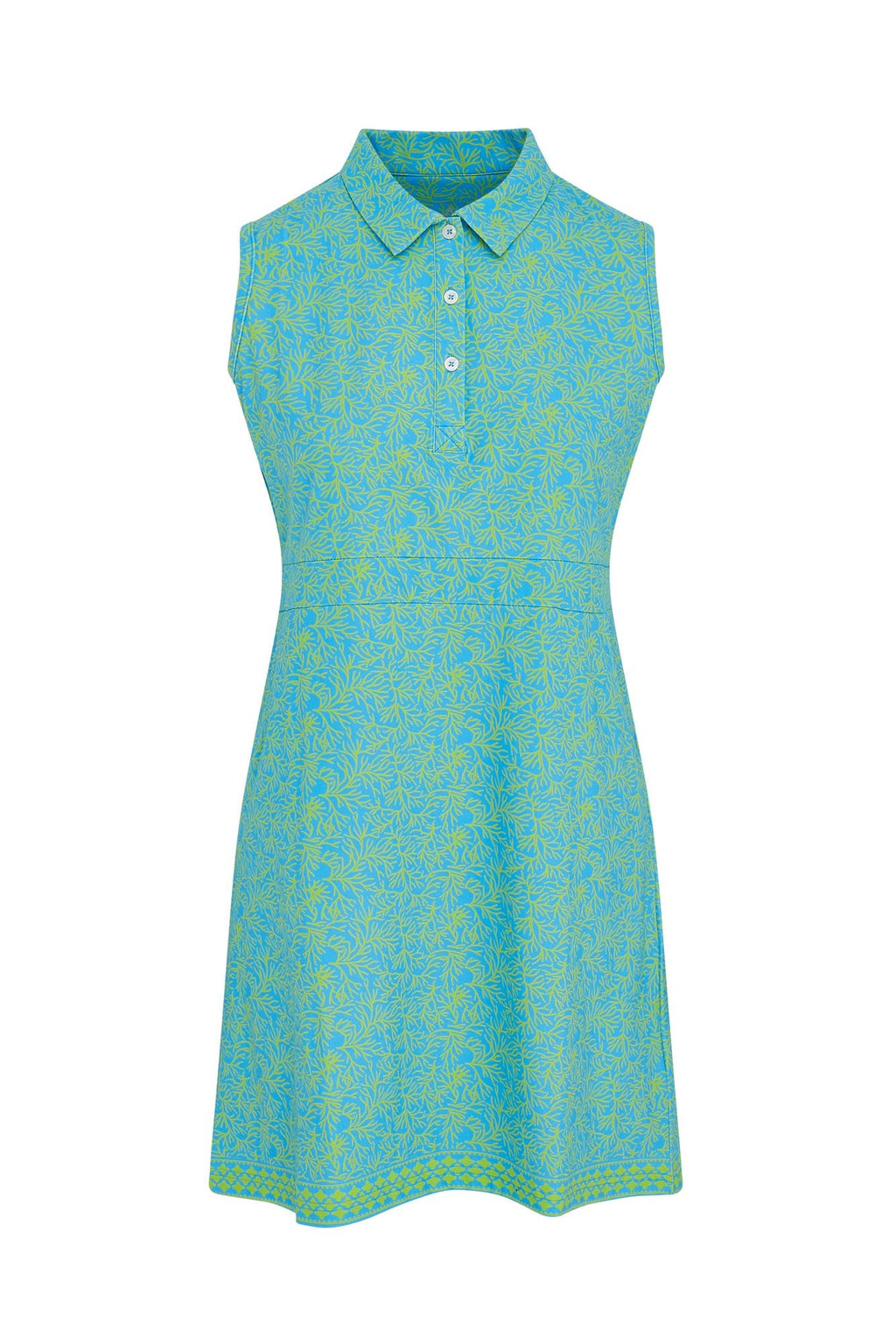 Azure Sleeveless Pattern Dress Ocean Bloom