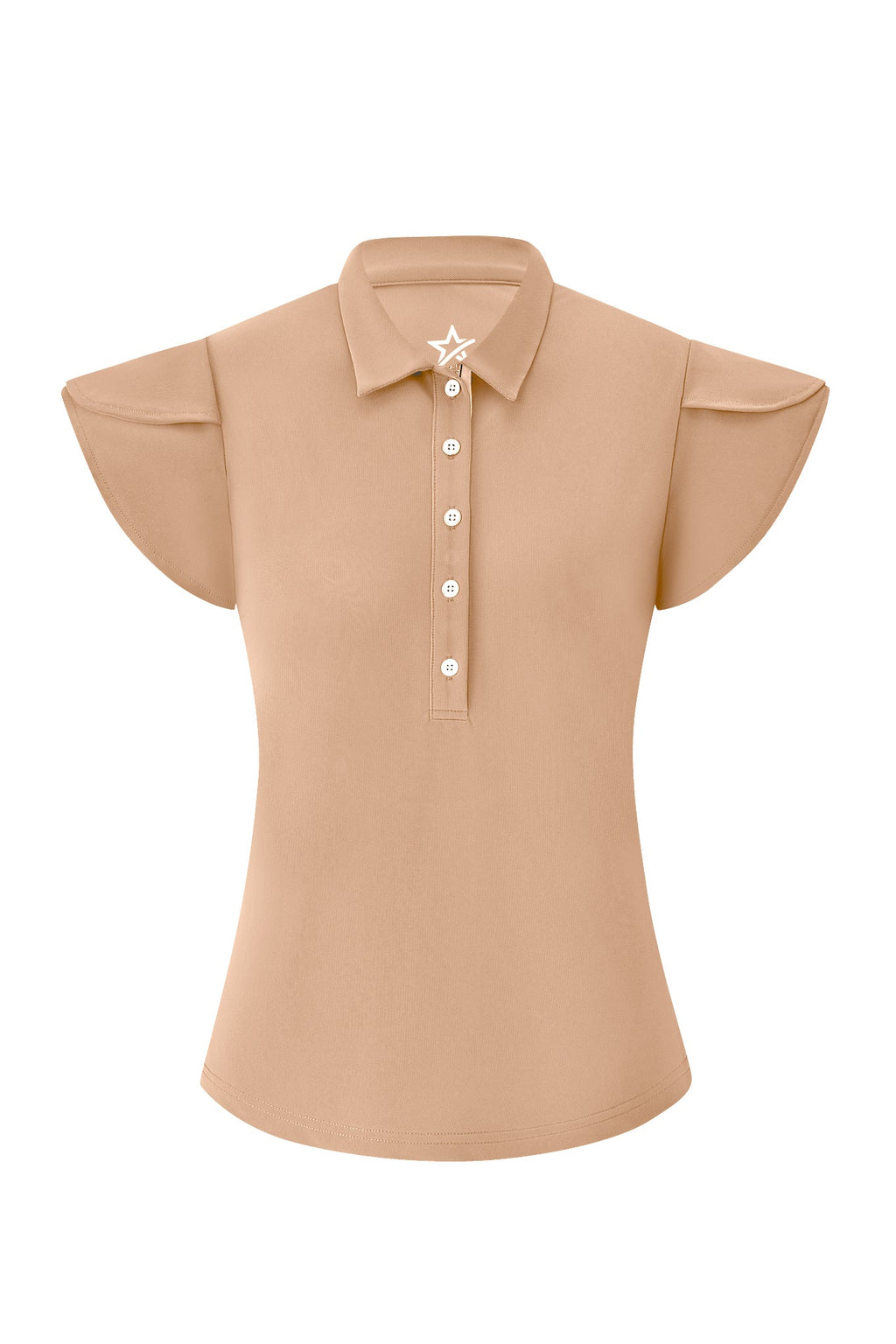 Breeze Fluted Cap Sleeve Caramel Latte