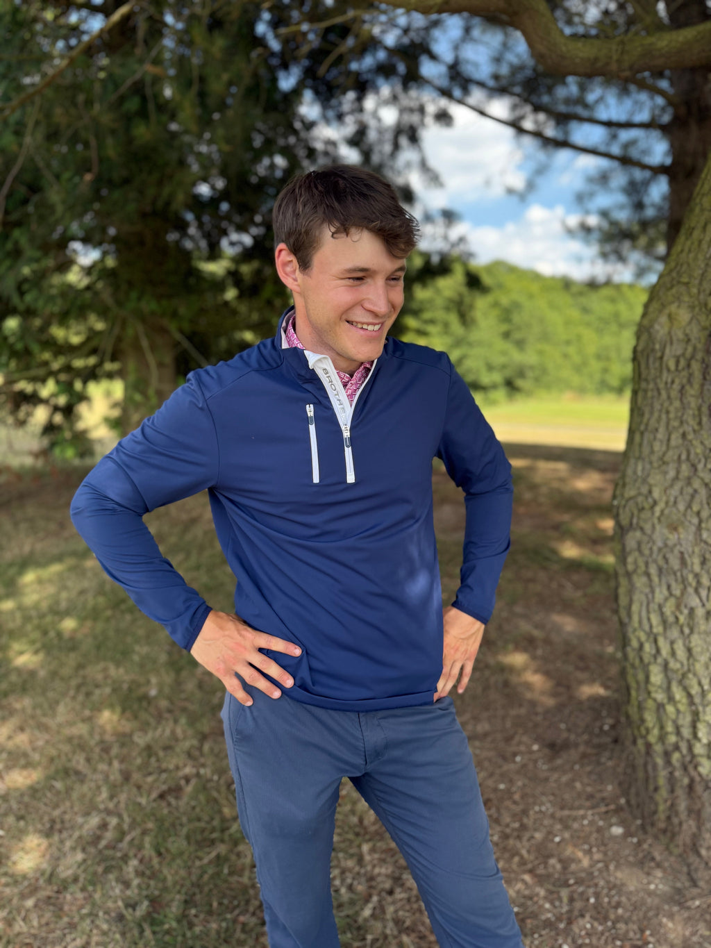 Luke 1/4 Zip Mid Layer Navy