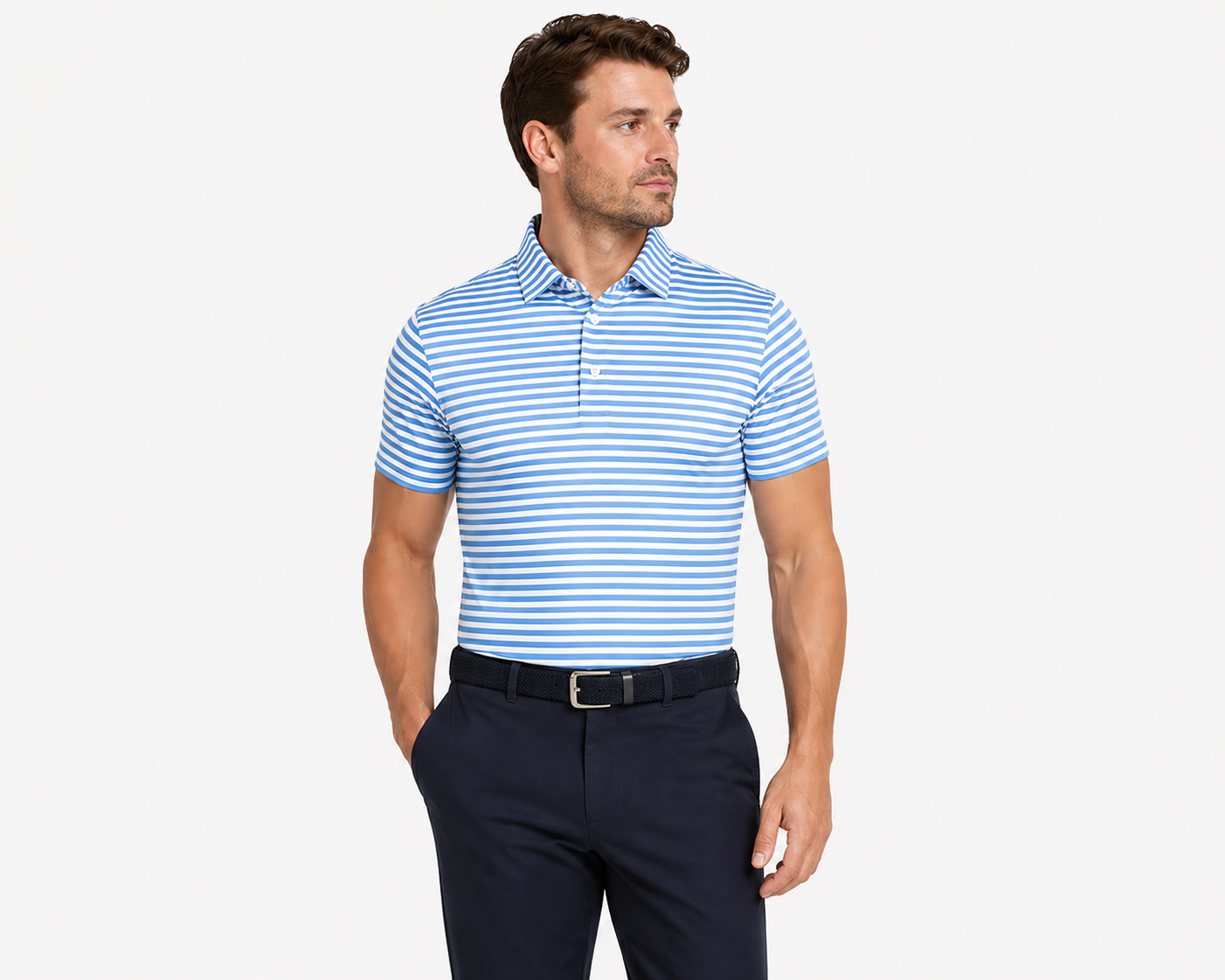 Justin Stripe Polo Ocean