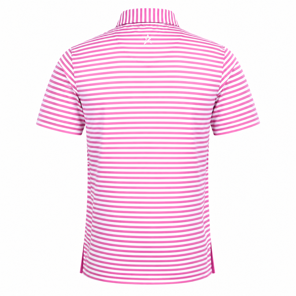 Justin Stripe Polo Super Pink