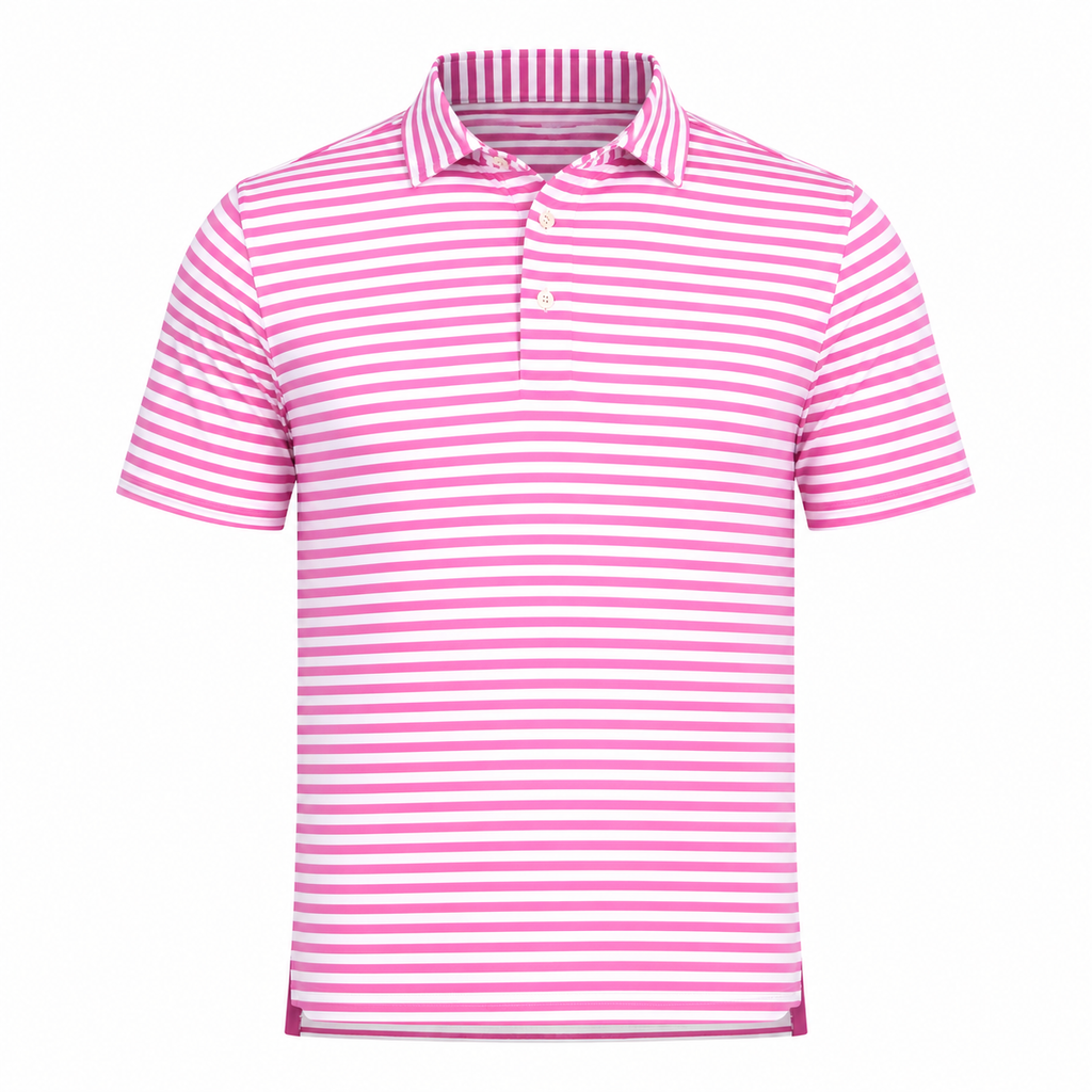 Justin Stripe Polo Super Pink