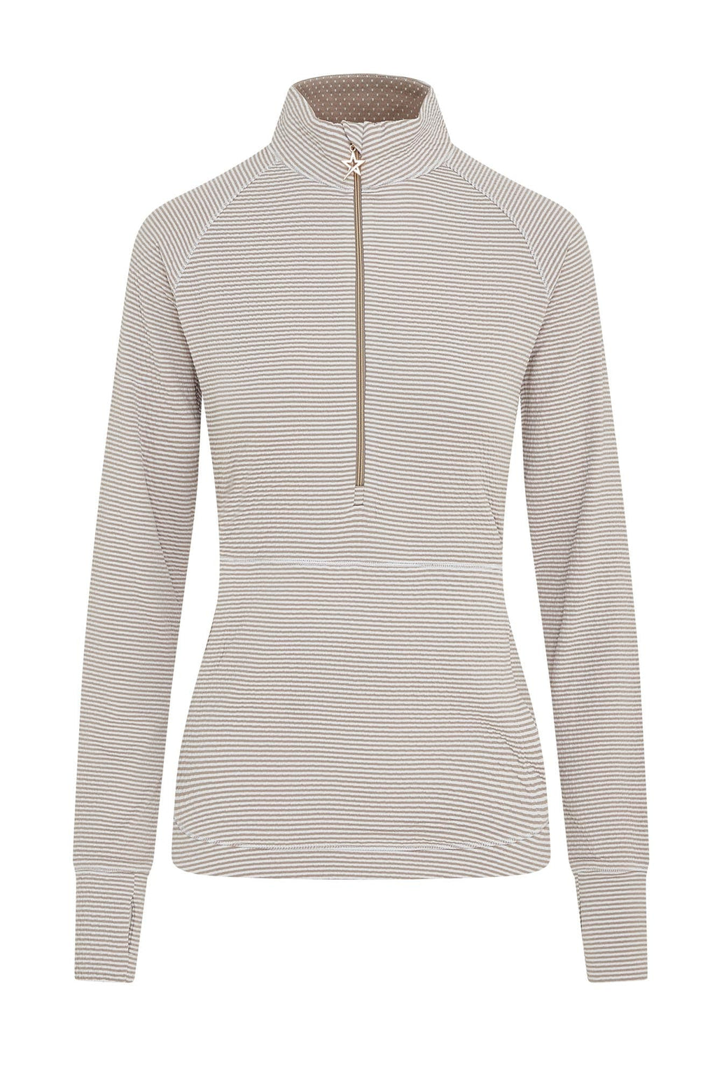 Lottie Stripe 1/4 Zip Elephant & White