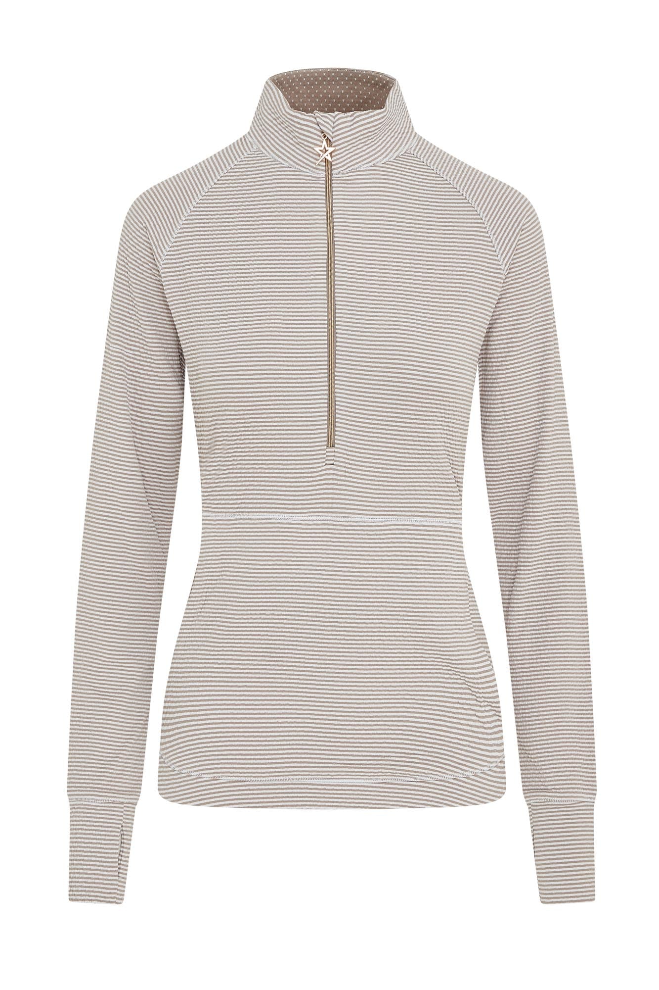 Lottie Stripe 1/4 Zip Elephant & White