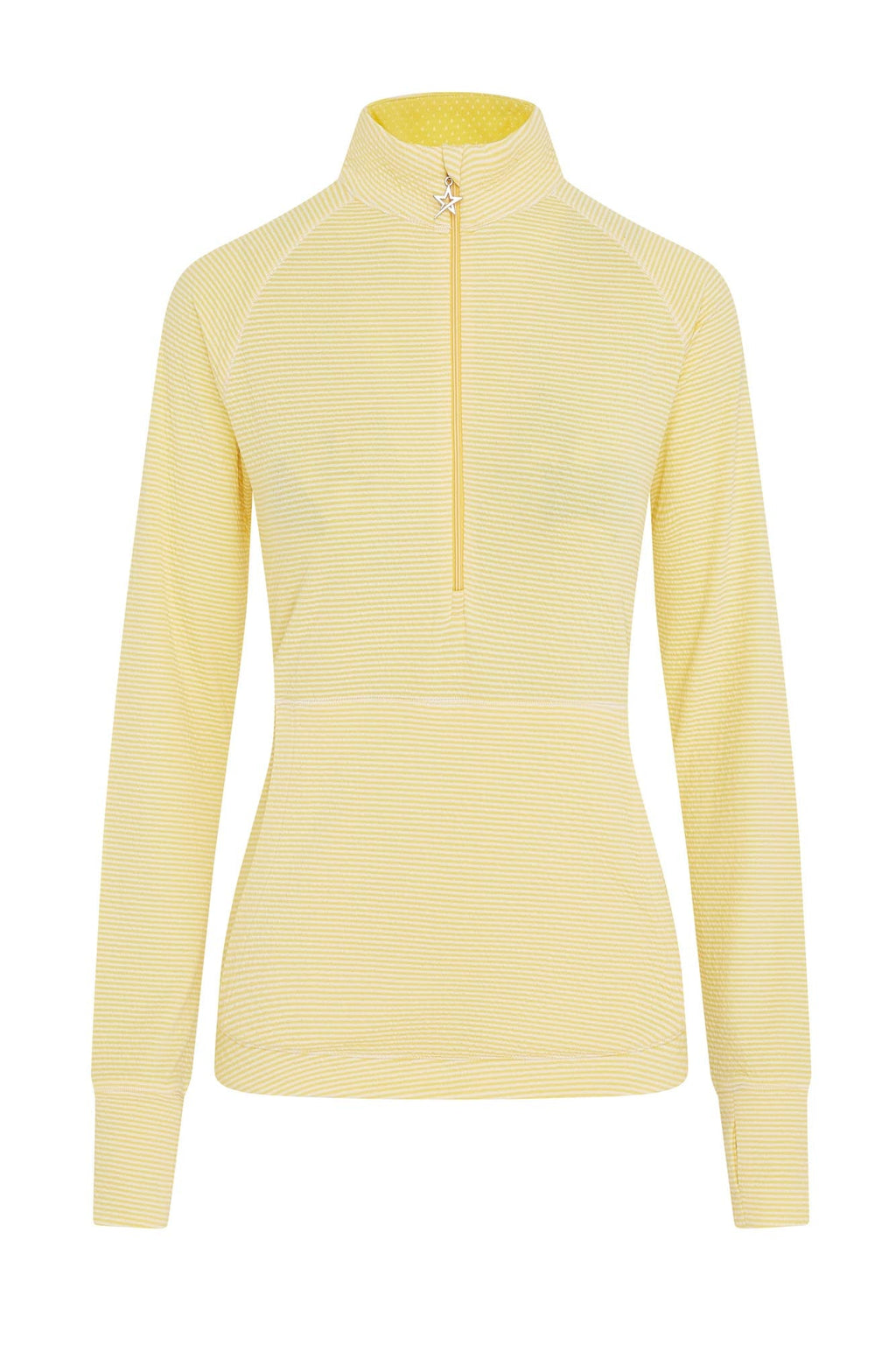 Lottie Stripe 1/4 Zip Lemon Drop & White