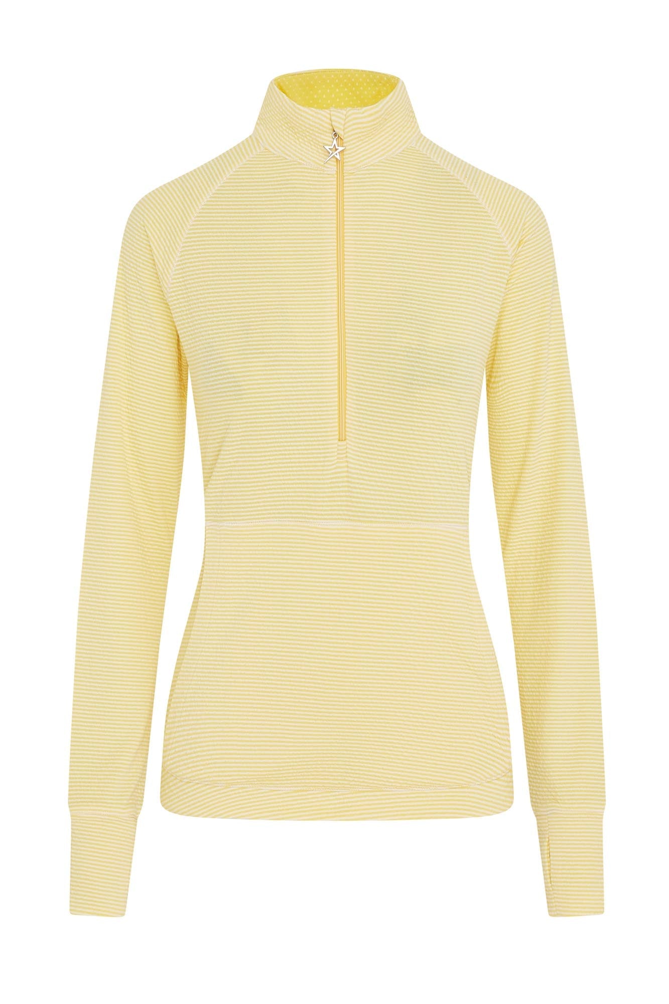 Lottie Stripe 1/4 Zip Lemon Drop & White