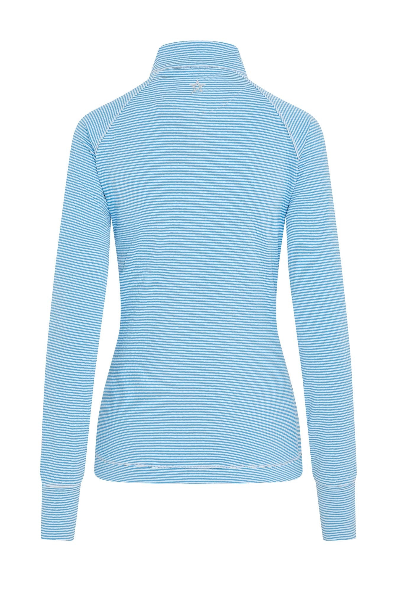 Lottie Stripe 1/4 Zip Ocean & White