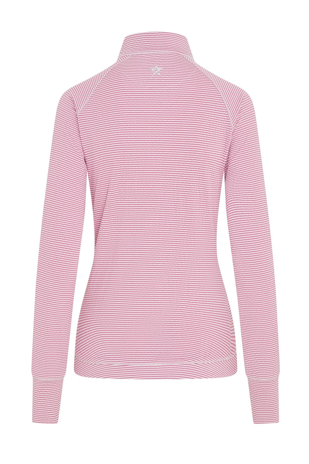 Lottie Stripe 1/4 Zip Super Pink & White