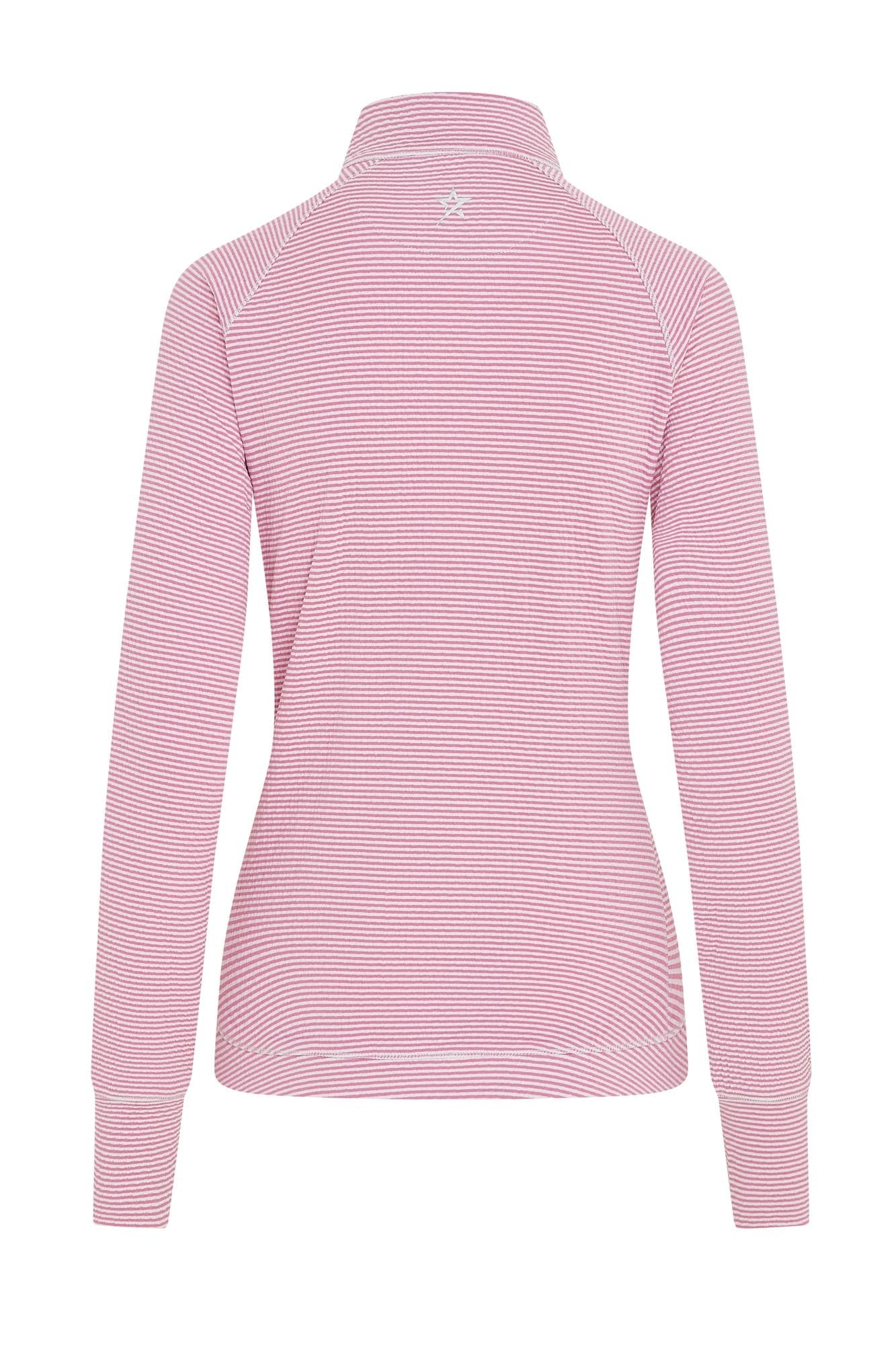 Lottie Stripe 1/4 Zip Super Pink & White