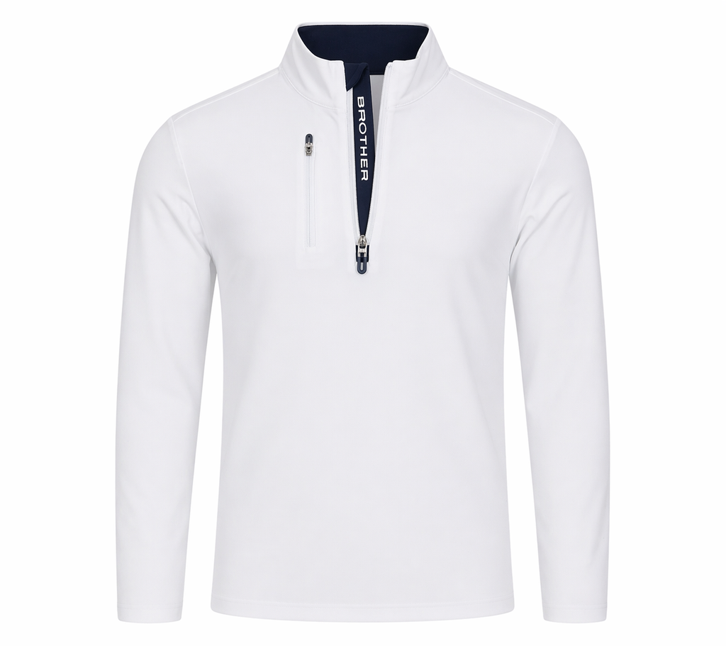 Luke 1/4 Zip Mid Layer White