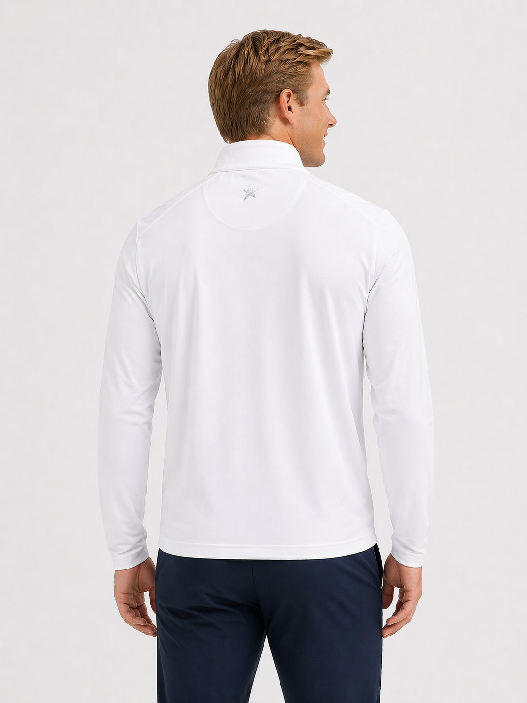 Luke 1/4 Zip Mid Layer White