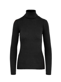 Nia Ribbed Roll Neck Pitch Black