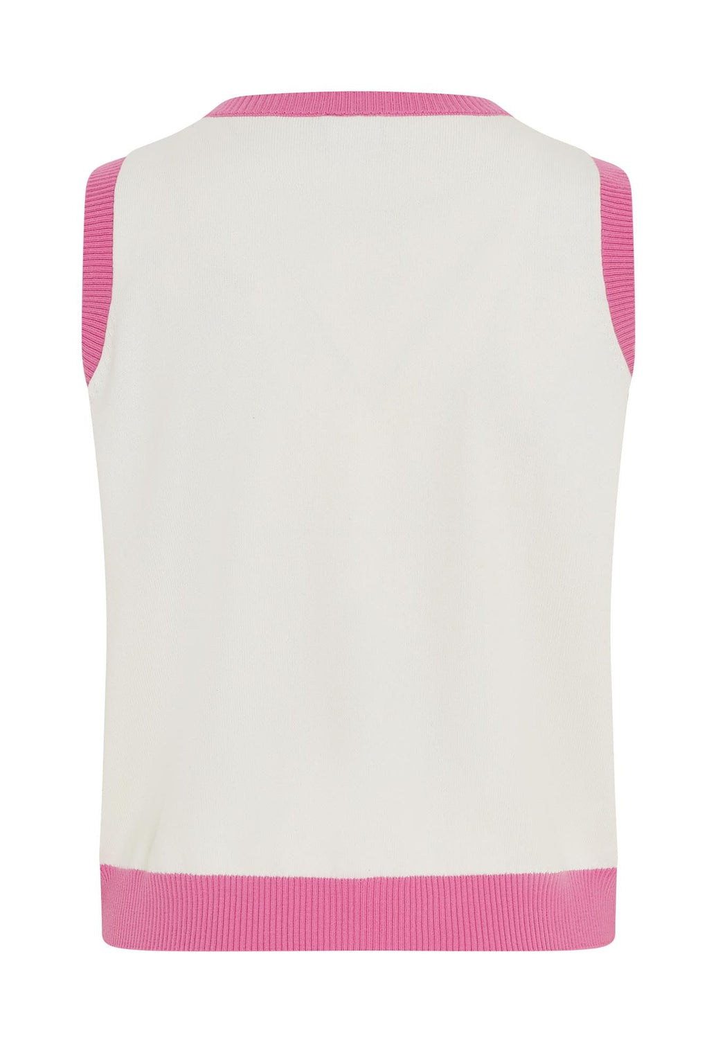 Point Cotton Slipover White & Super Pink