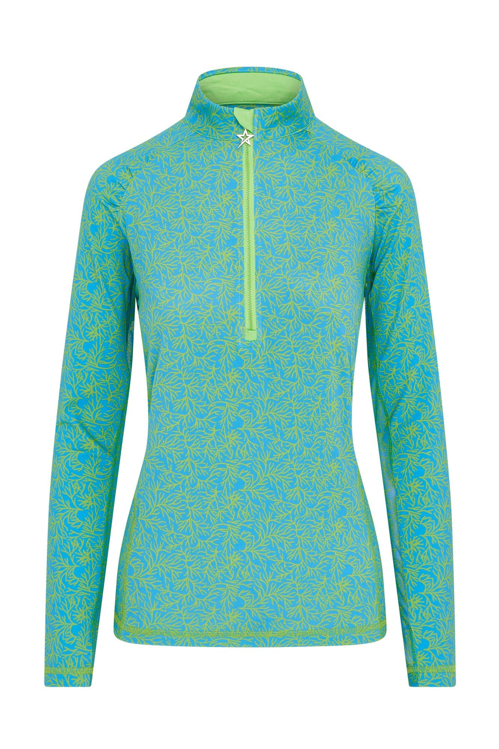 Sunshine Mesh Arm 1/4 Zip Ocean Bloom