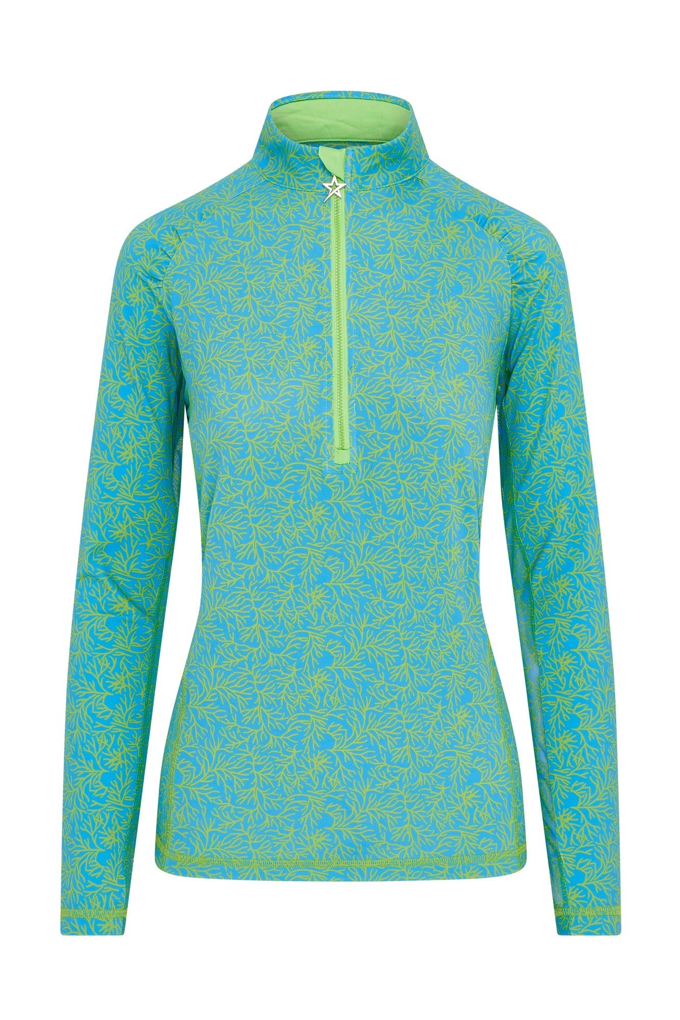 Sunshine Mesh Arm 1/4 Zip Ocean Bloom