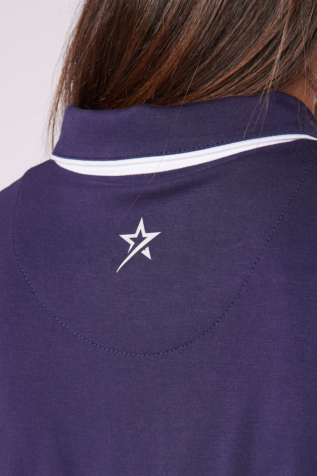 Minny Puffed Cap Sleeve Navy & White