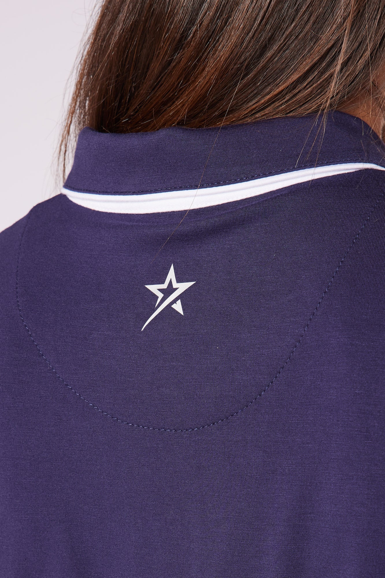 Minny Puffed Cap Sleeve Navy & White