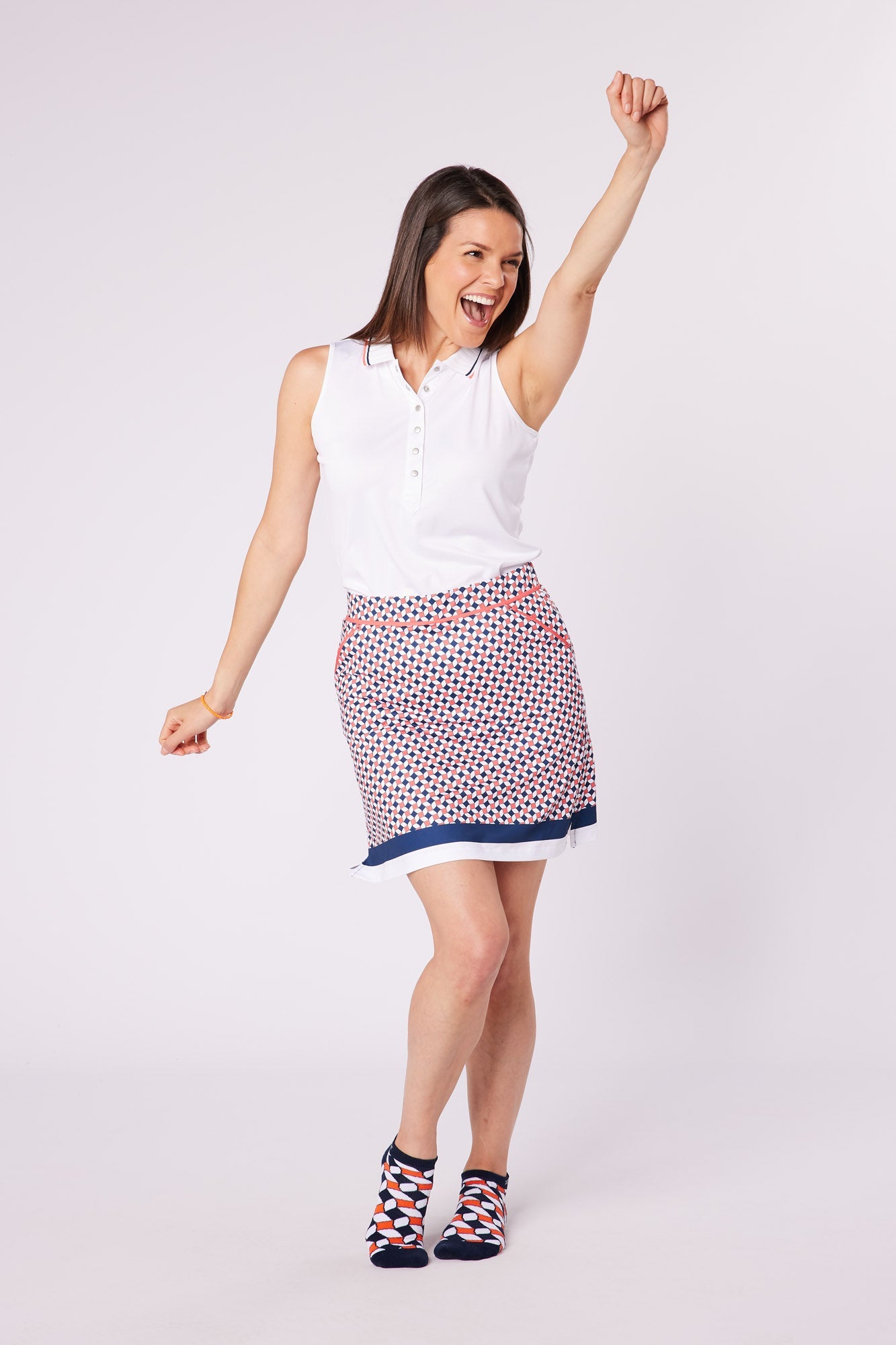 Pickle Contrast Collar Sleeveless White