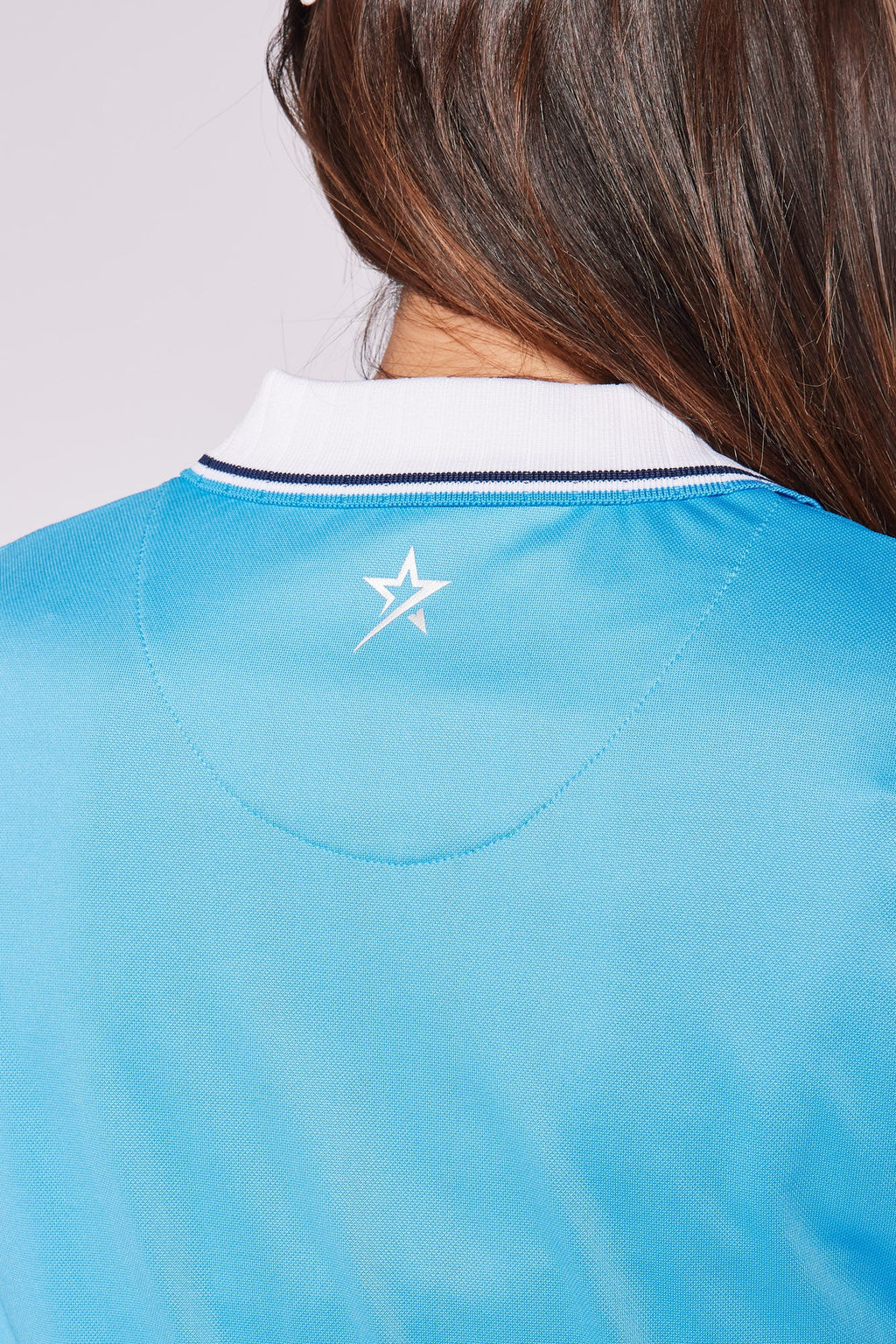 Pickle Contrast Collar Short Sleeve Sky Blue