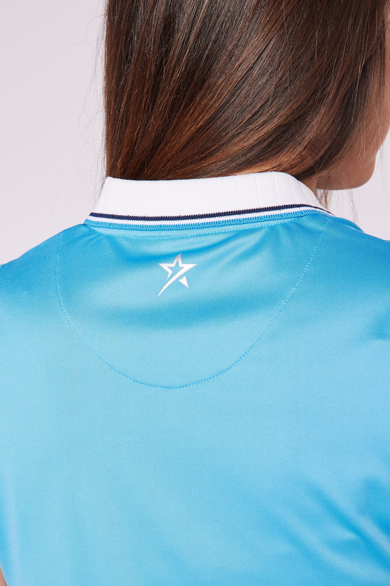 Pickle Contrast Collar Sleeveless Sky Blue