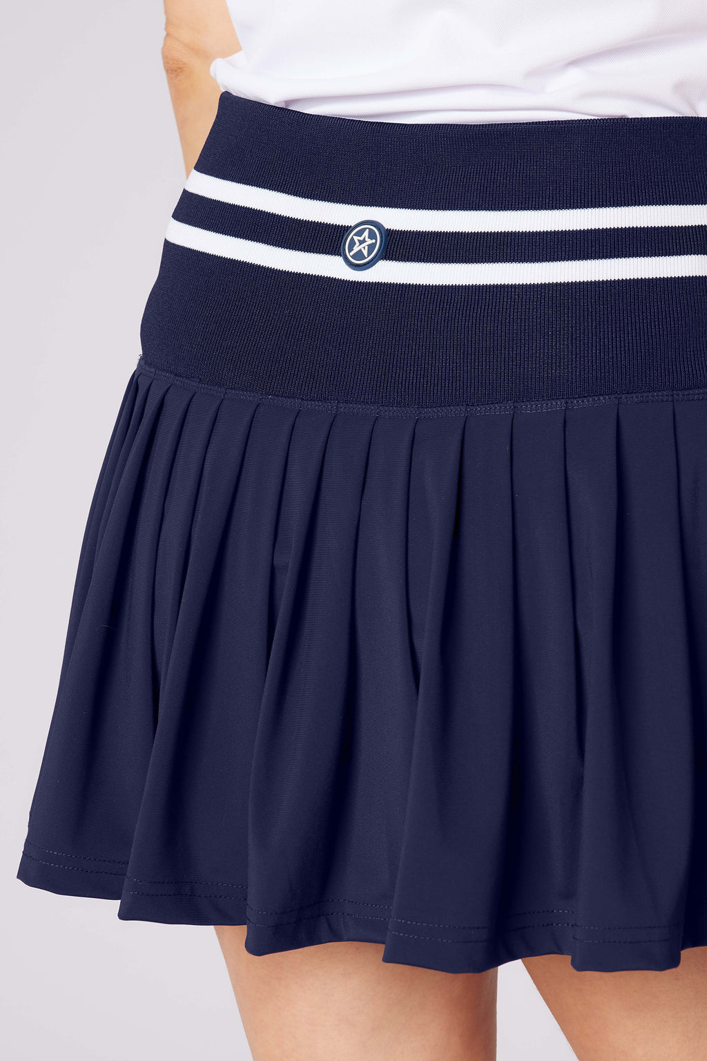 Molly Stripe Elite Pleated Skort Navy & White