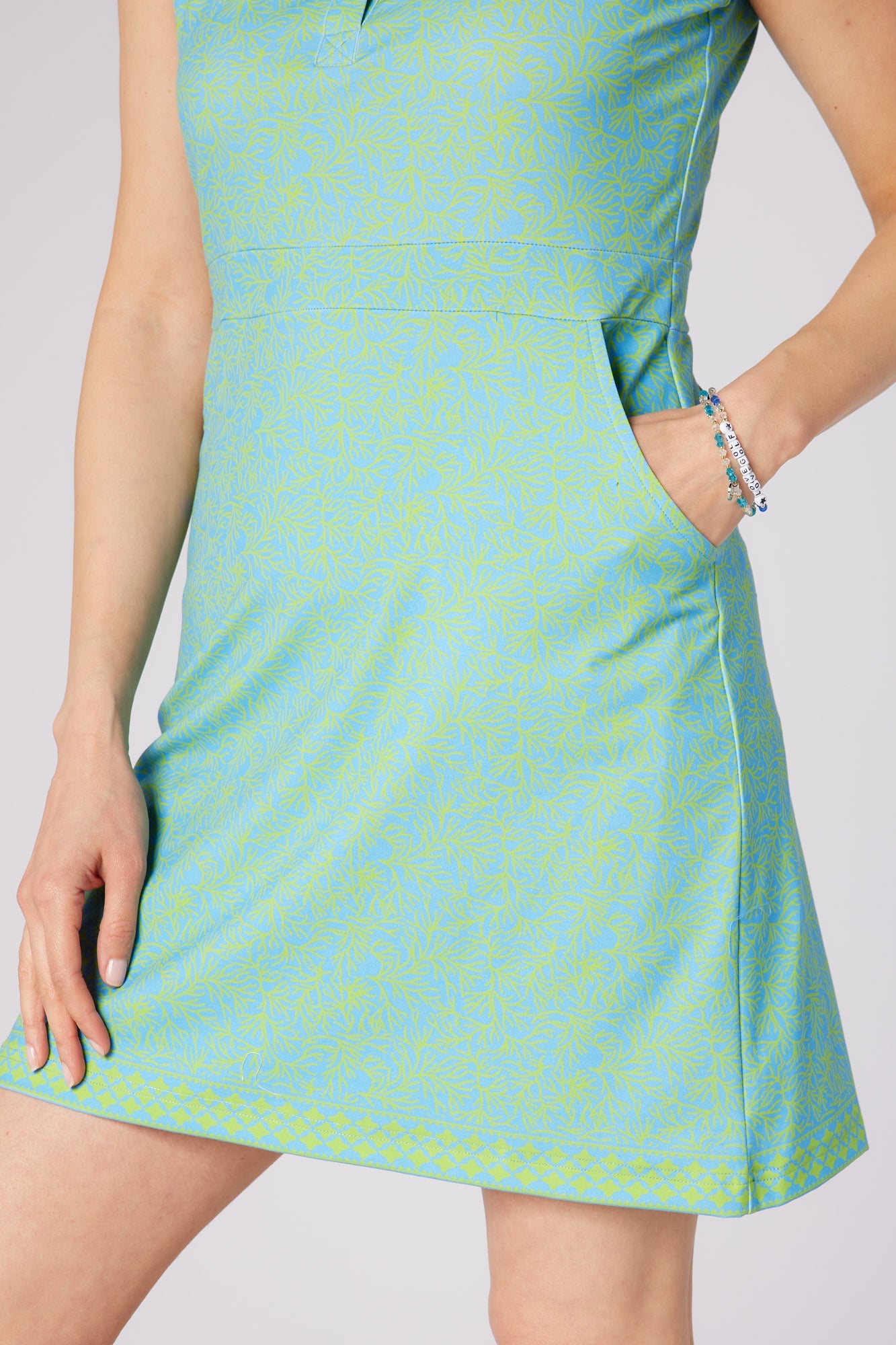 Azure Sleeveless Pattern Dress Ocean Bloom