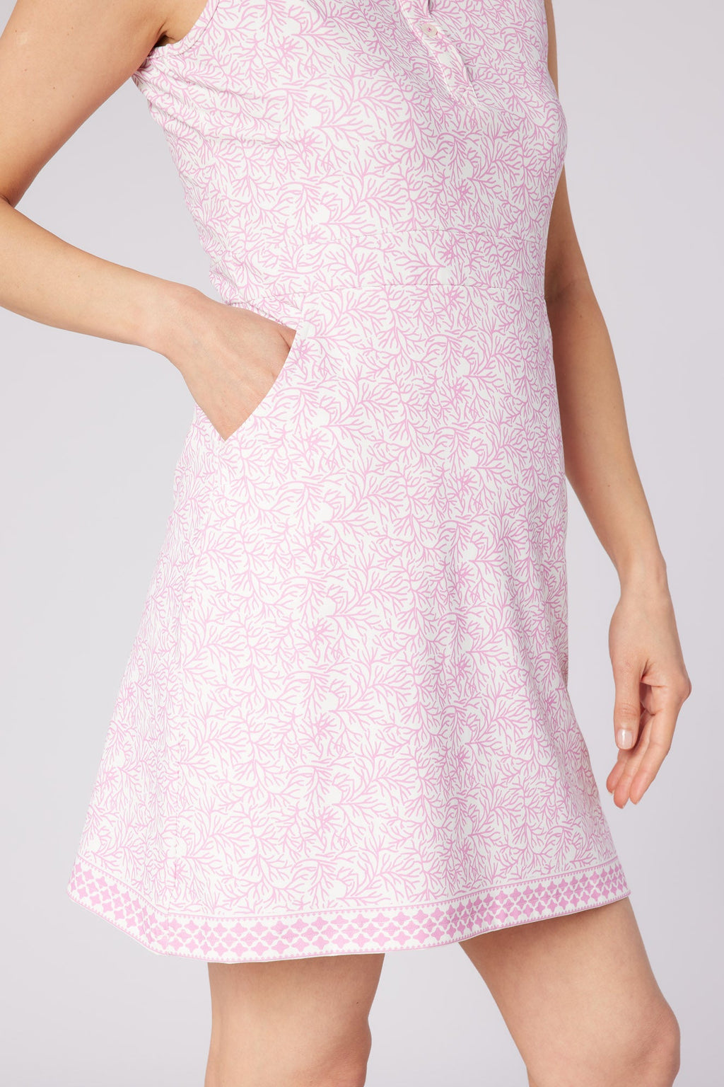 Azure Sleeveless Pattern Dress Coral Whisper