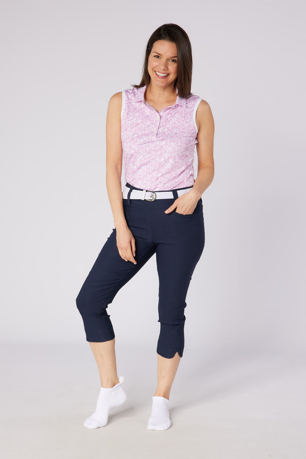 Core Pull On Capri Navy