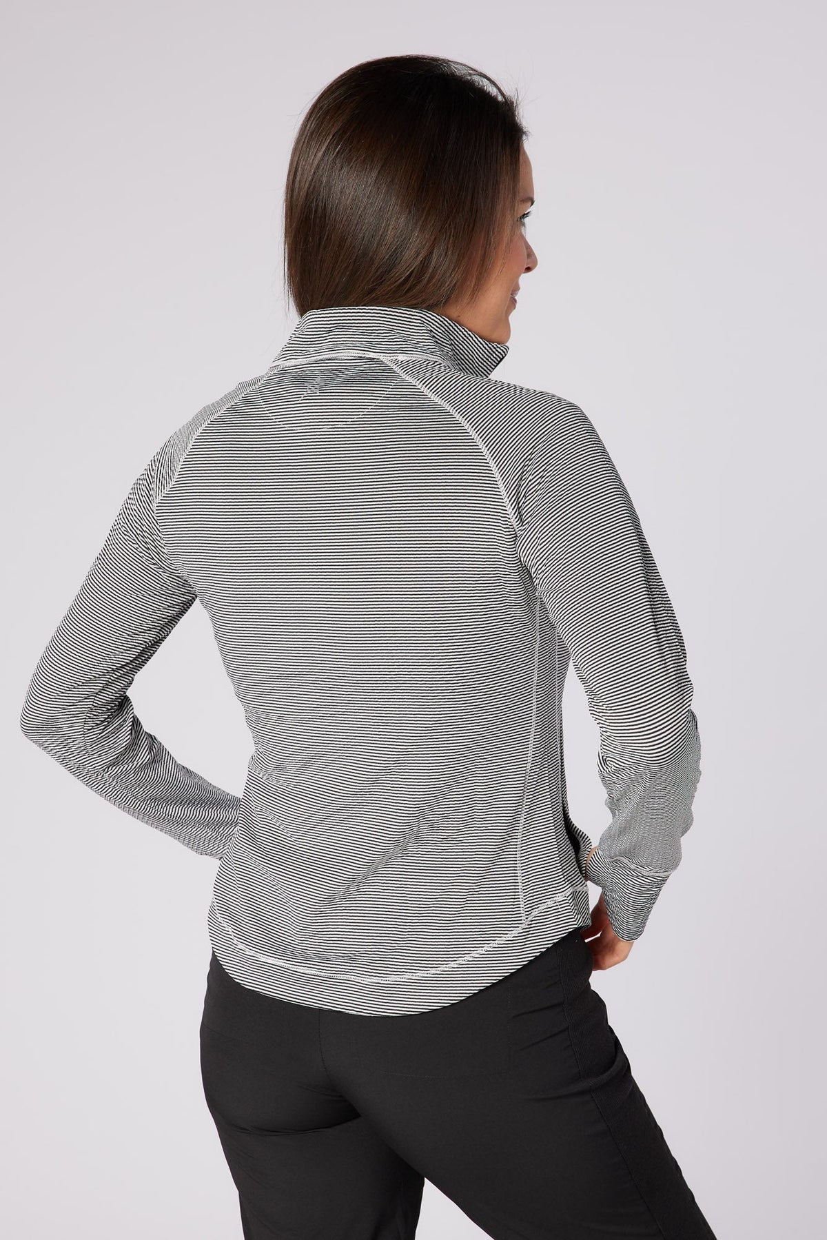 Lottie Stripe 1/4 Zip Black & White