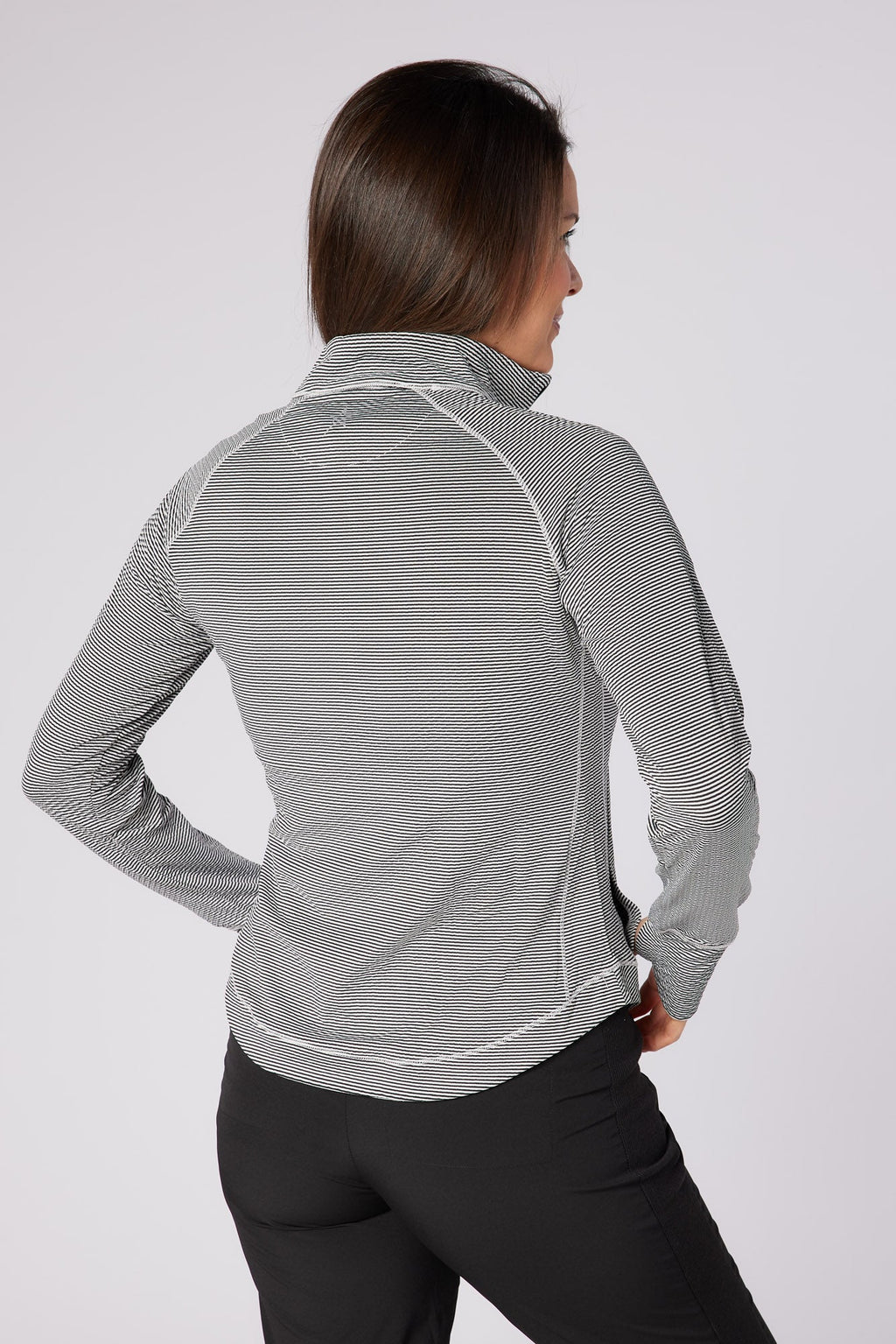 Lottie Stripe 1/4 Zip Black & White