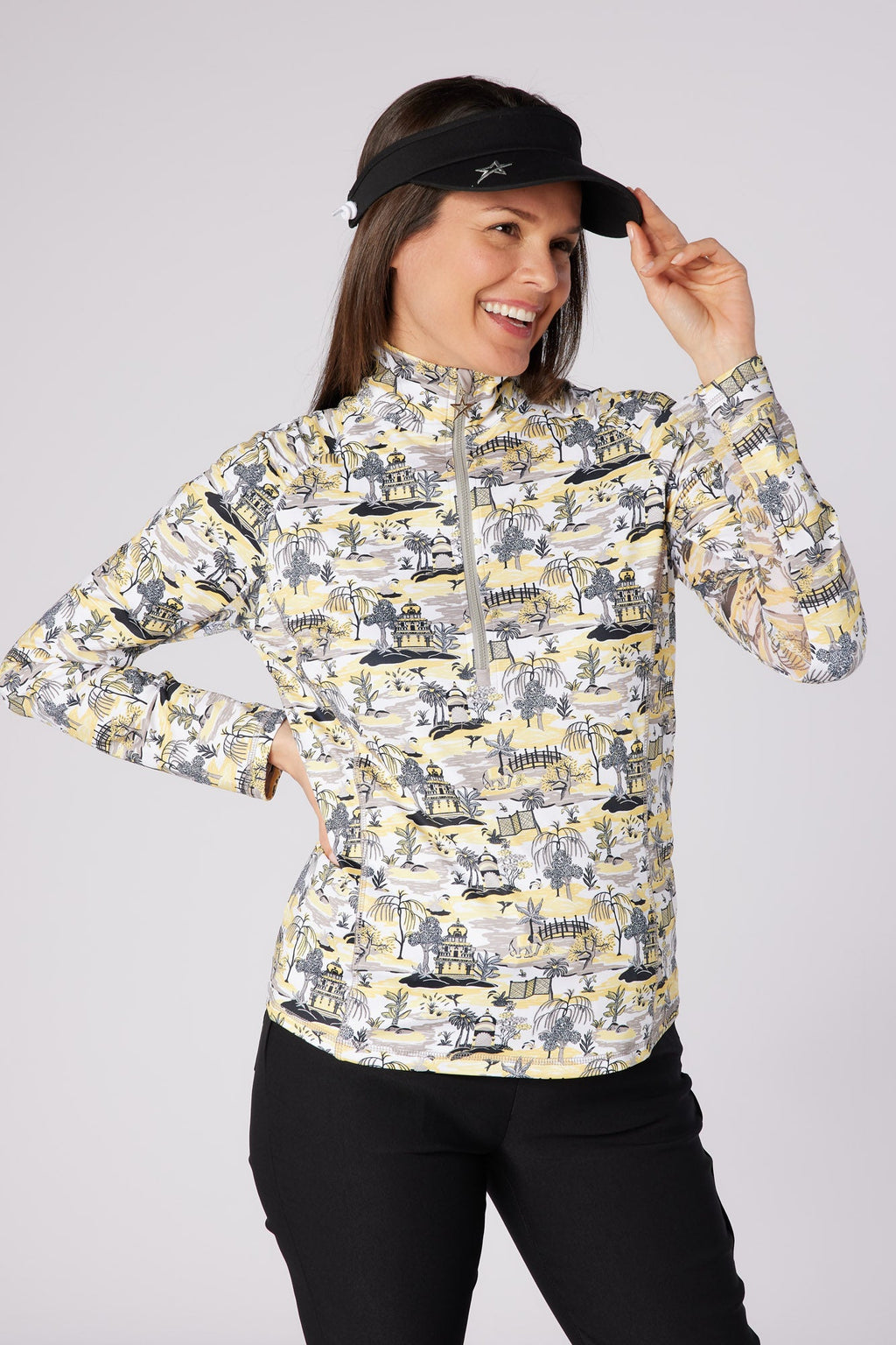 Sunshine Mesh Arm 1/4 Zip Indian Dawn
