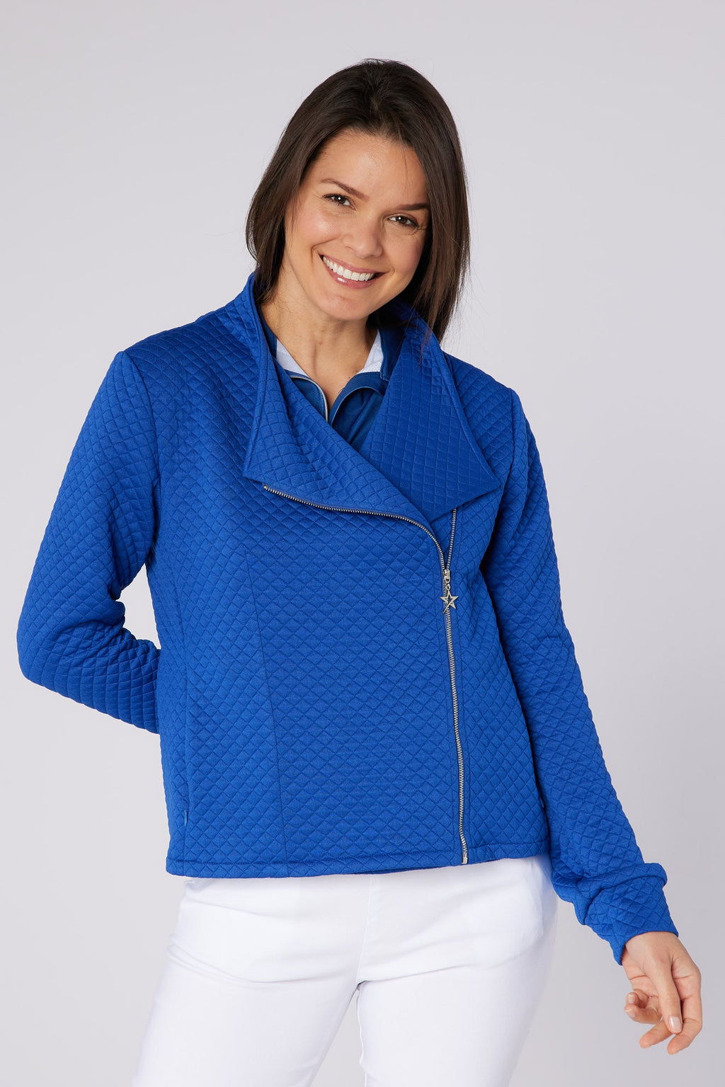 Cyrus Biker Style Jacket True Blue
