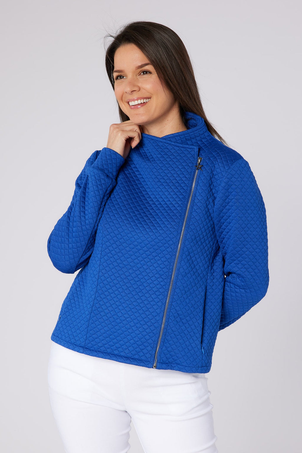 Cyrus Biker Style Jacket True Blue