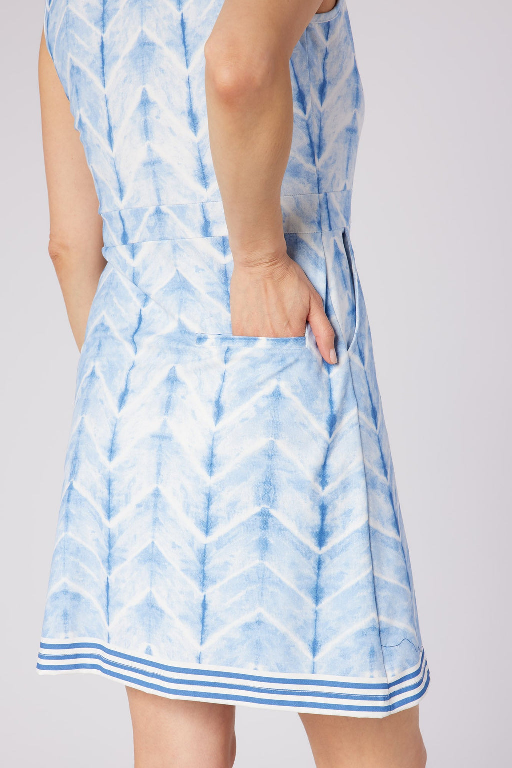 Azure Sleeveless Pattern Dress Neptune's Breath