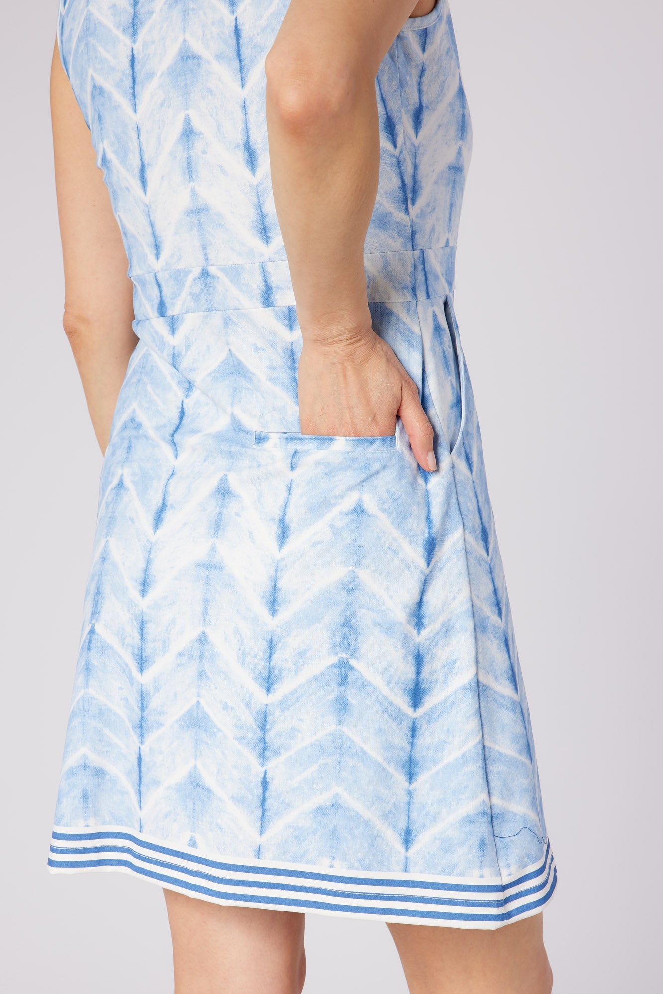Azure Sleeveless Pattern Dress Neptune's Breath