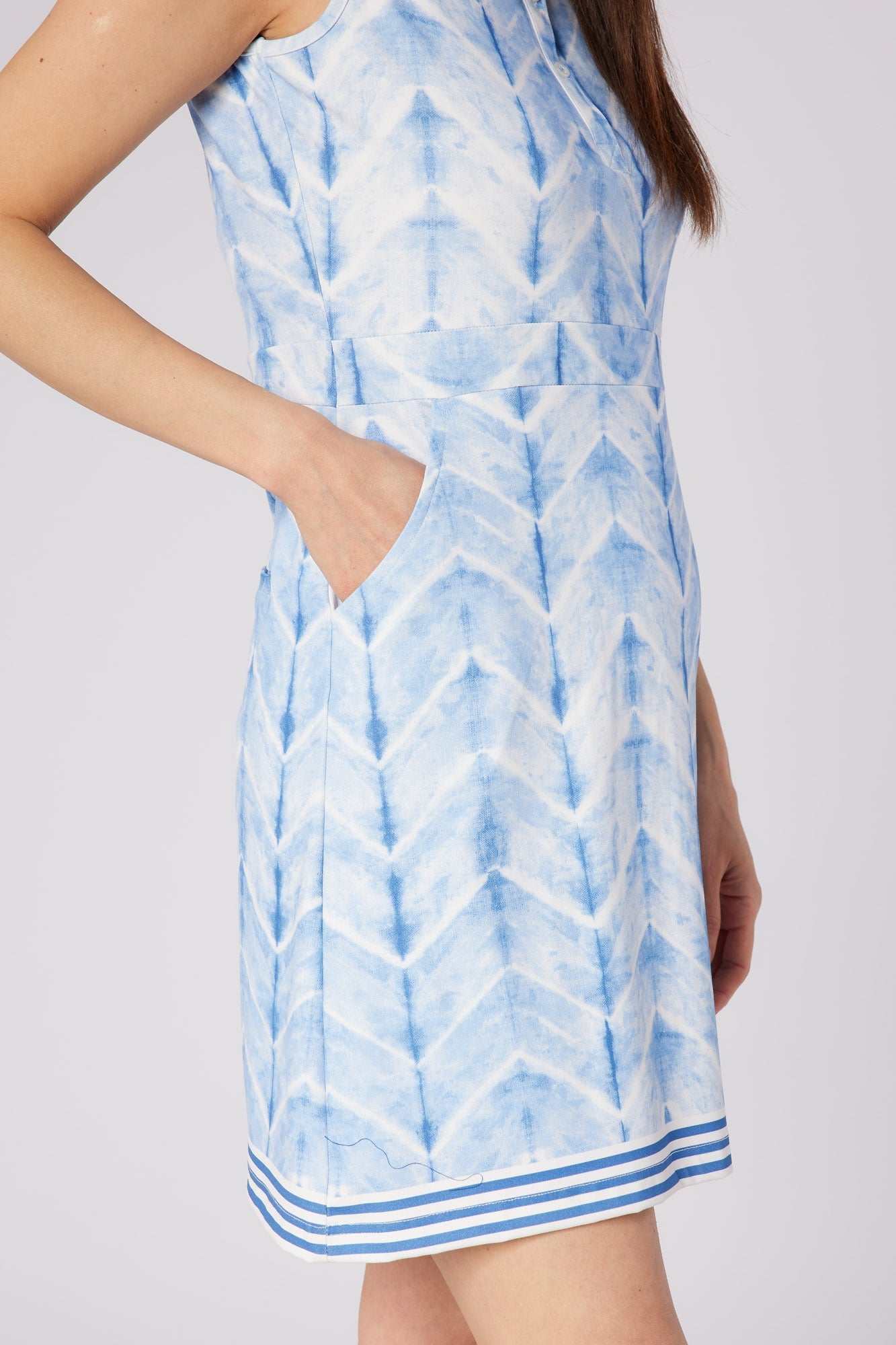 Azure Sleeveless Pattern Dress Neptune's Breath