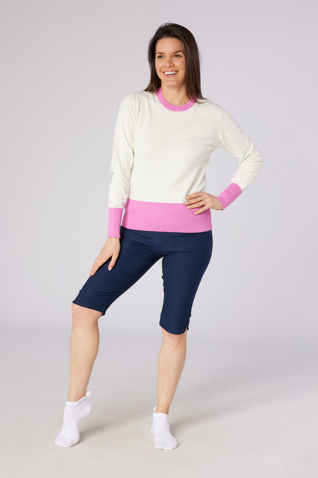 Sugar Sustainable Sweat White & Super Pink