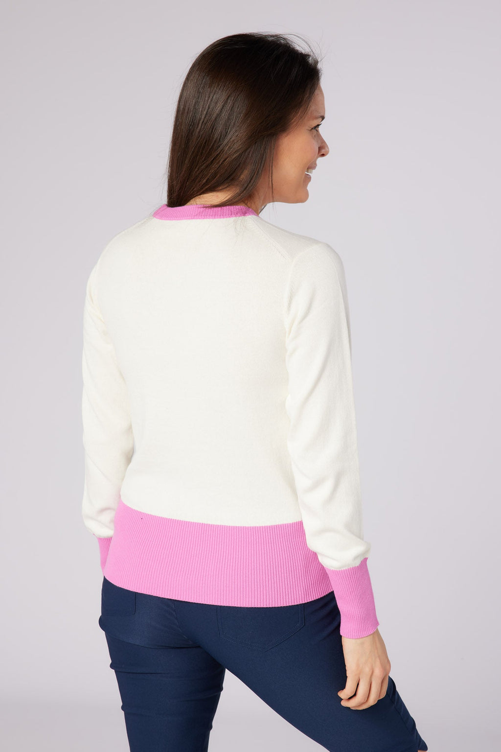 Sugar Sustainable Sweat White & Super Pink