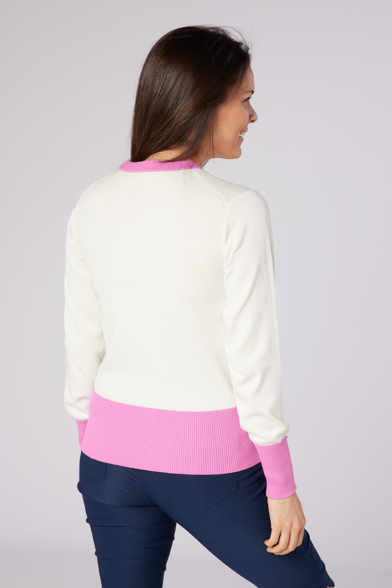 Sugar Sustainable Sweat White & Super Pink