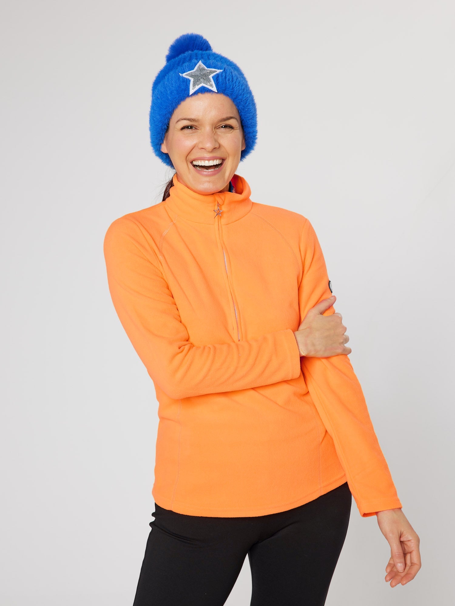 Frankie Lightweight 1/4 Zip Fleece Orange Fizz