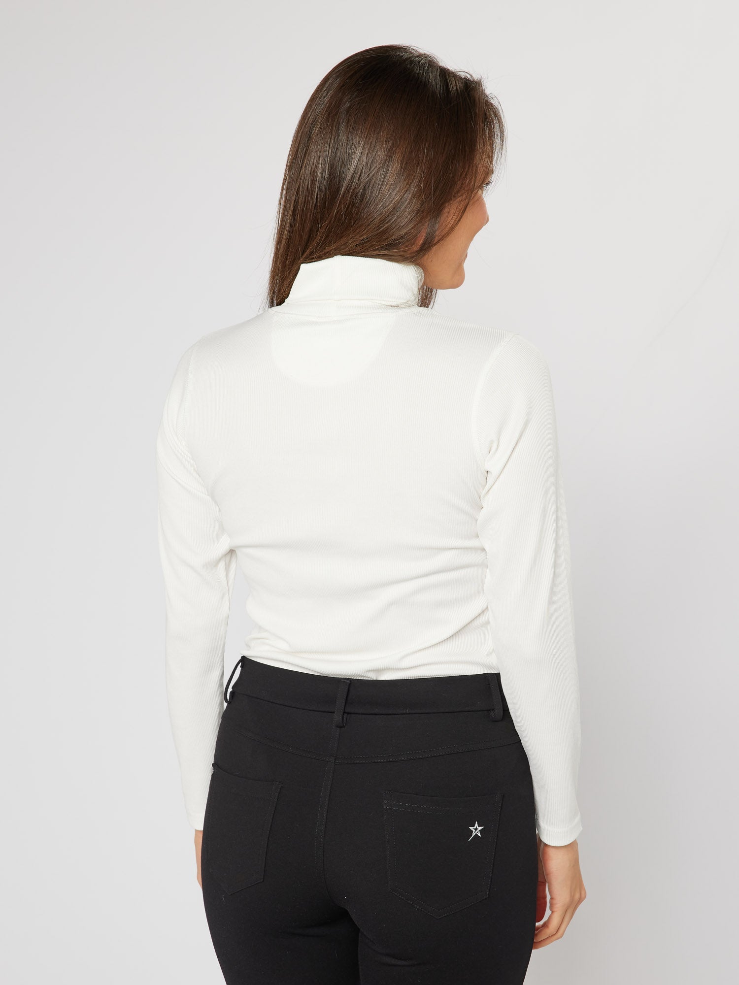 Nia Ribbed Roll Neck Winter White