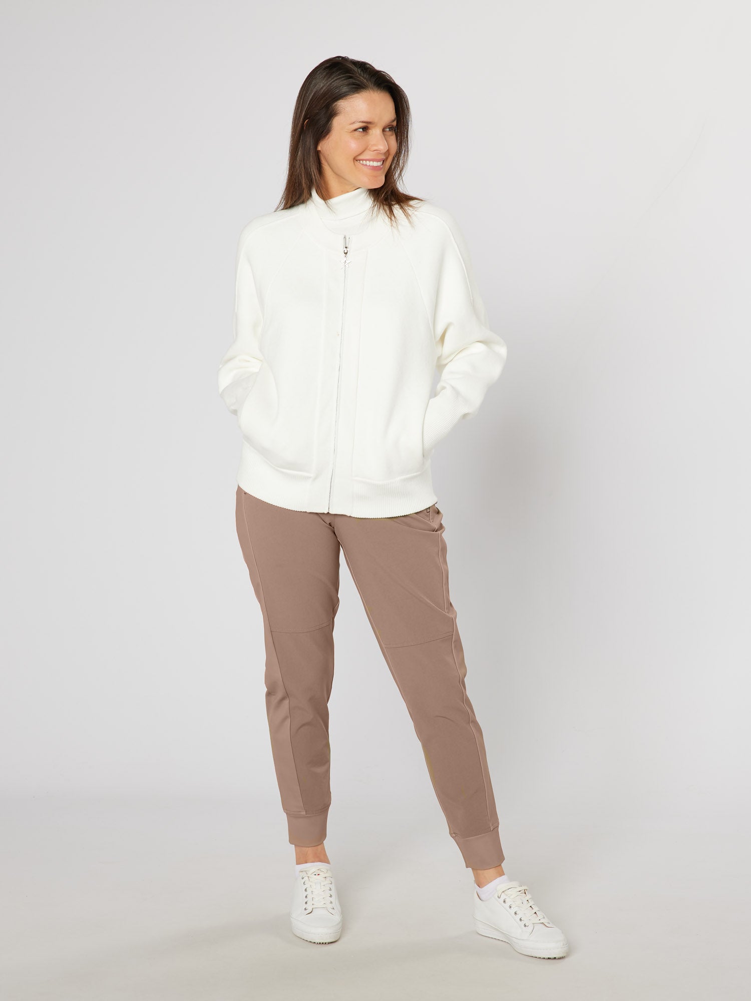 Gabrielle Elite Lined Bomber Jacket Winter White
